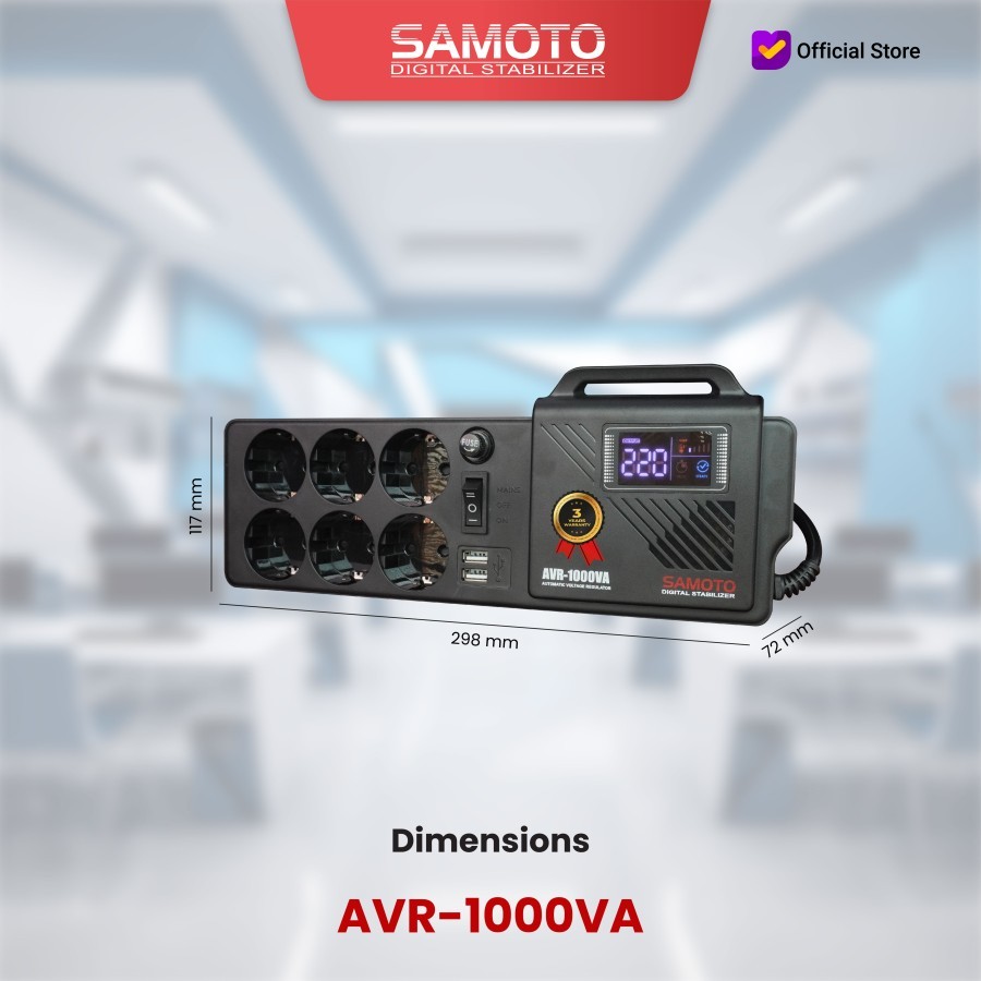 Jual AVR1000G Stabilizer Relay SAMOTO Stabilizer AVR Controlled 1000VA ...