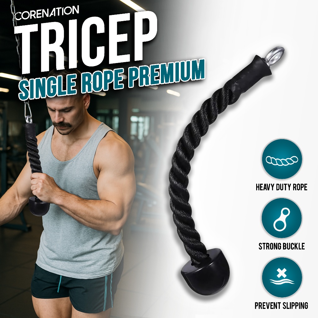 Jual CoreNation Gym Handle Tricep Rope - Triceps Ropes Cable Attachment ...