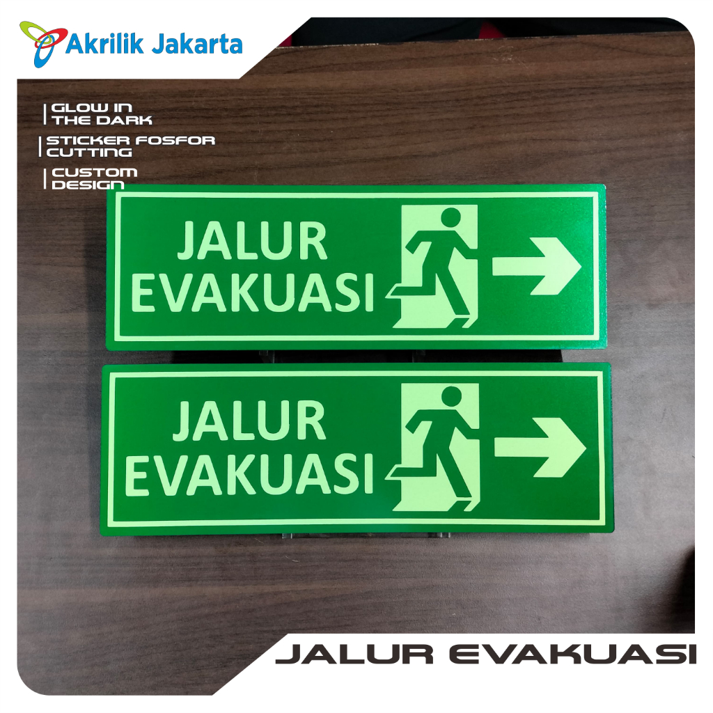 Jual Jalur evakuasi | exit signage | rambu-rambu akrilik (GLOW IN THE ...