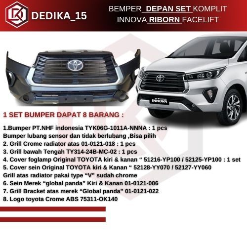 Jual Bumper Bemper Depan Grill Innova Reborn Upgrade Facelift SET ...