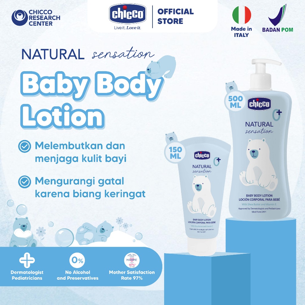 CHICCO Natural Sensation Baby Body Lotion krim badan bayi lotion badan  bayi
