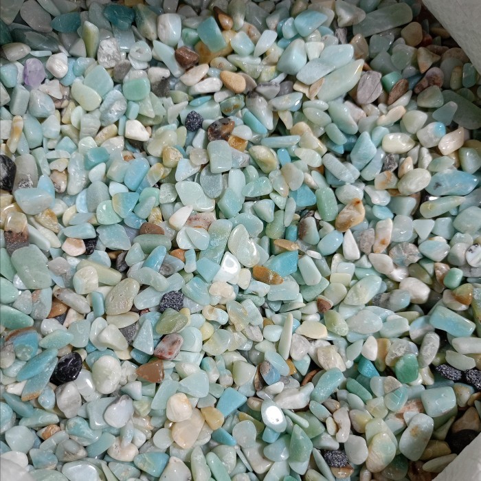 Jual Batu Natural Amazonite Sky Bluee chips 7-9 mm paket 100 grams ...