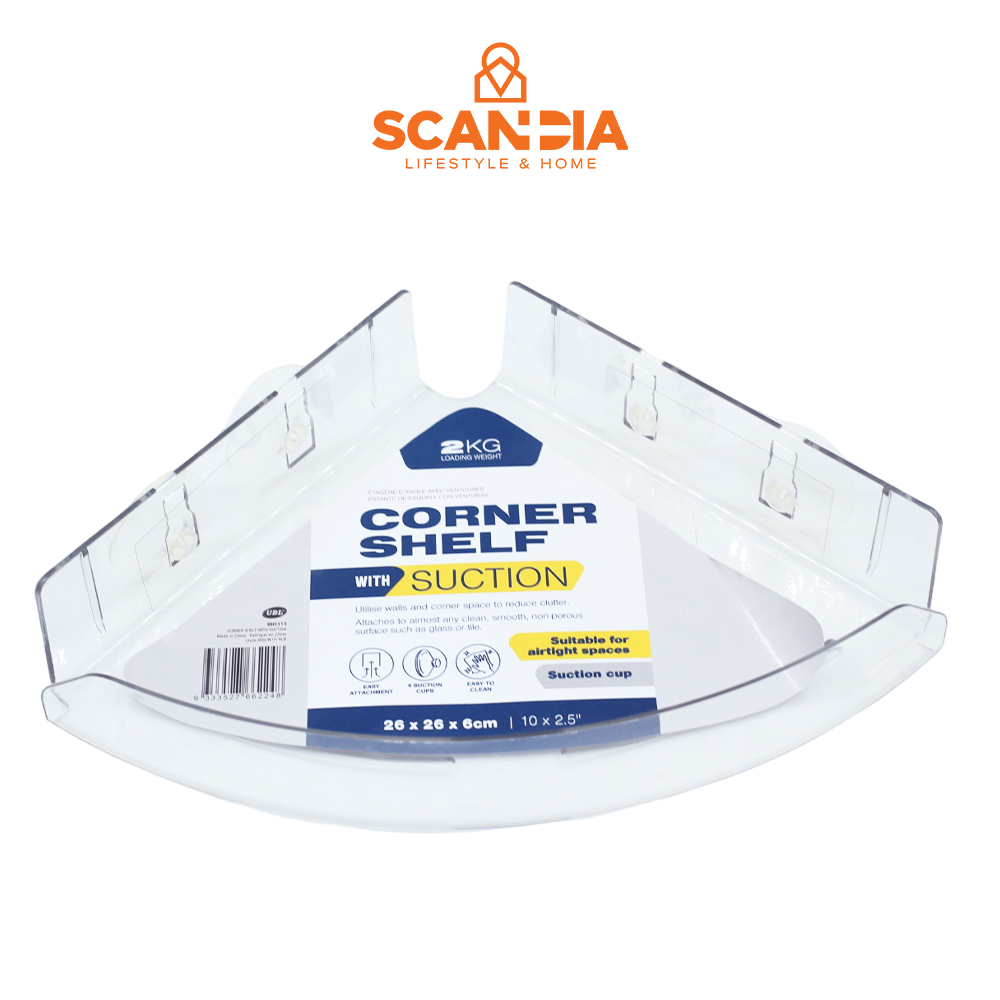 Jual SCANDIA Corner Shelf With Suction Side Rack Rak Sudut Tempel ...