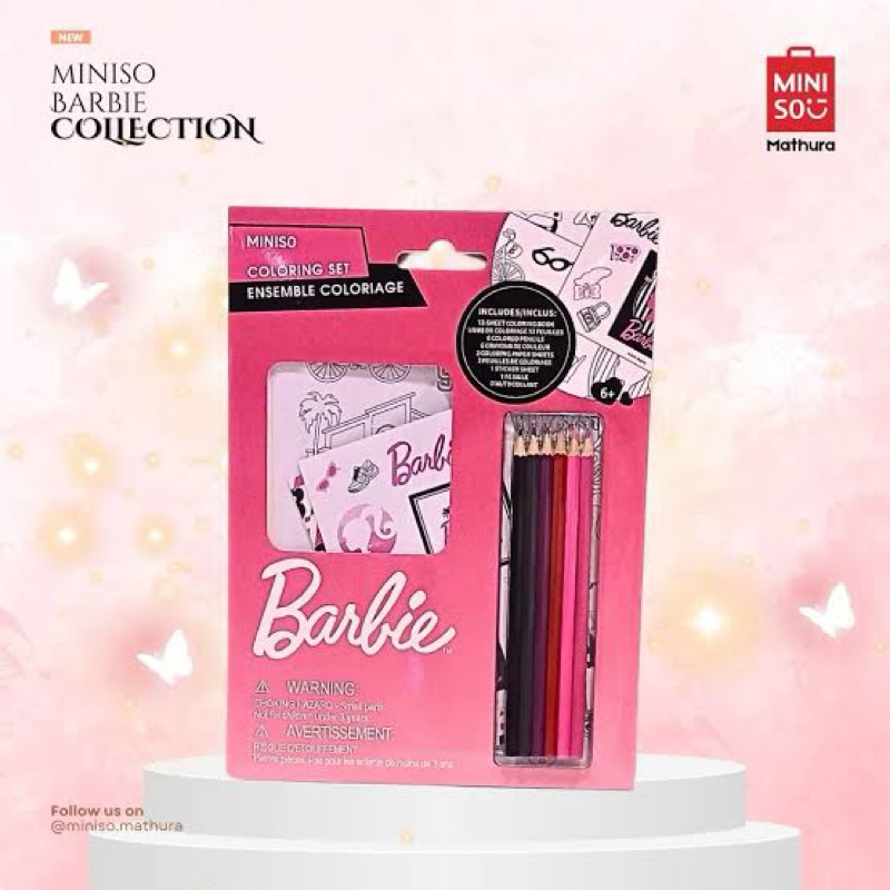 Jual MINISO X BARBIE COLORING SET MEWARNAI | Shopee Indonesia