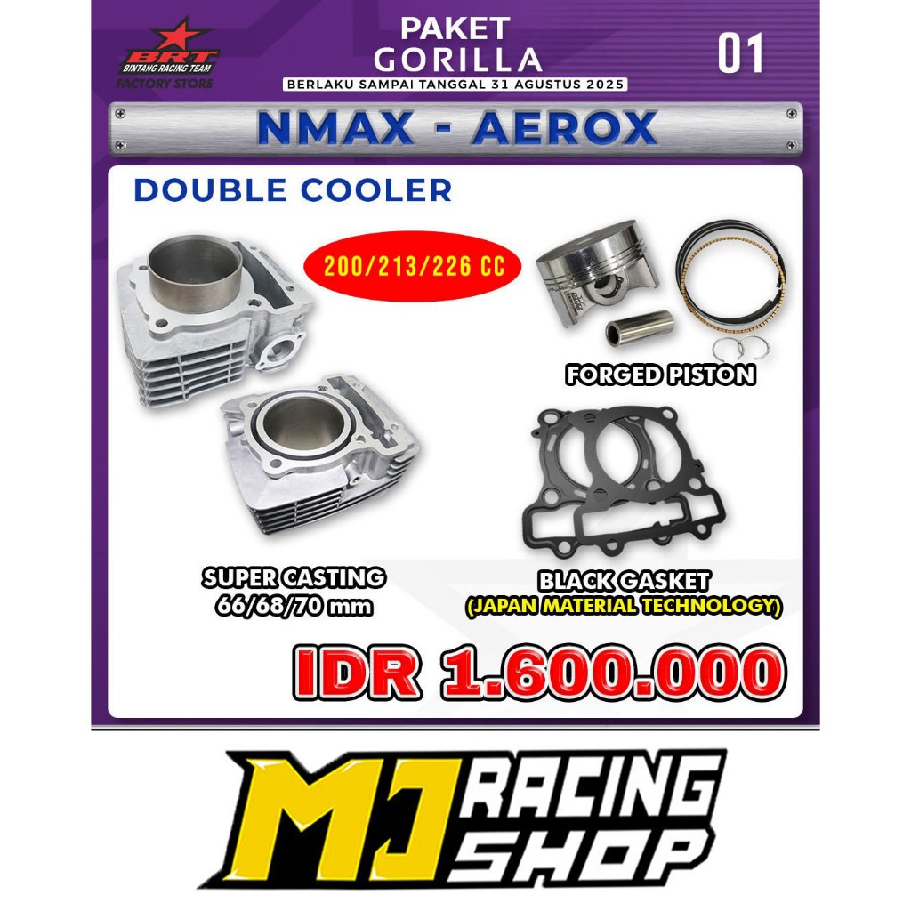 Jual BLOK PISTON BRT NMAX OLD NEW 150 155 / AEROX OLD NEW / LEXI / R15 ...
