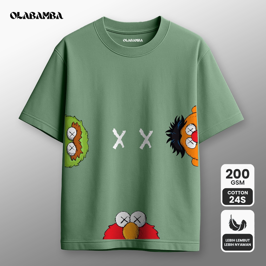[OLABAMBA] Baju Kaos Pria Distro | Baju Kaos Pria | T Shirt Pria | Sesame OLBB 78