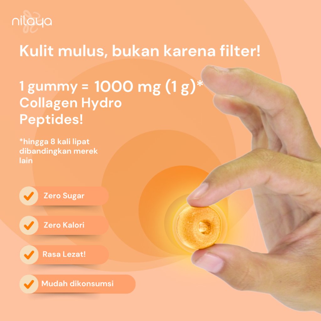 Jual NILAYA Collagen Gummies - 1000mg per Gummy! Collagen Sapi ...