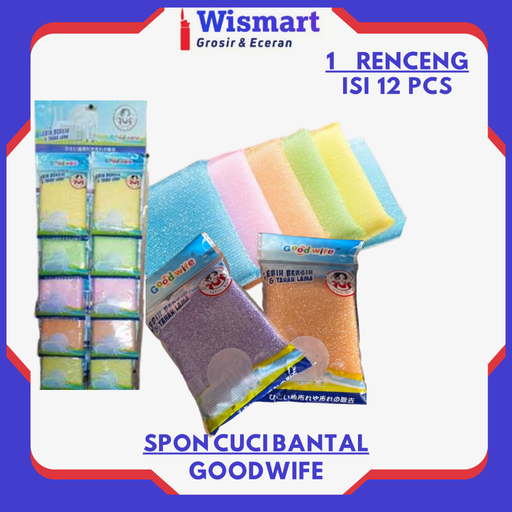Jual 12 Pcs Sponge cuci piring warna warni/ Spons cuci piring bantal ...