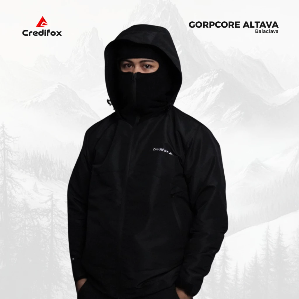 CREDIFOX Jaket Gunung Gorpcore Balaclava Seri ALTAVA - Jaket Gorpcore Waterproof - Gorpcore Jacket
