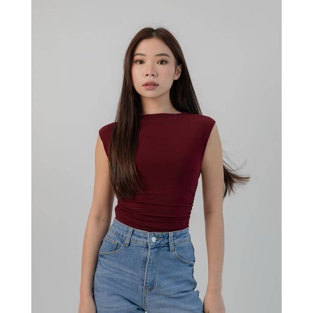 Jual Atasan Heve Premium Knit Top Basic Tank Top Rajut Serut bisa ...