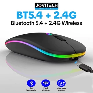 Jovitech Mouse Bluetooth 5.4 Wireless Silent Rechargeable 2.4Ghz 1600DPI Receiver USB untuk PC Laptop HP - S9