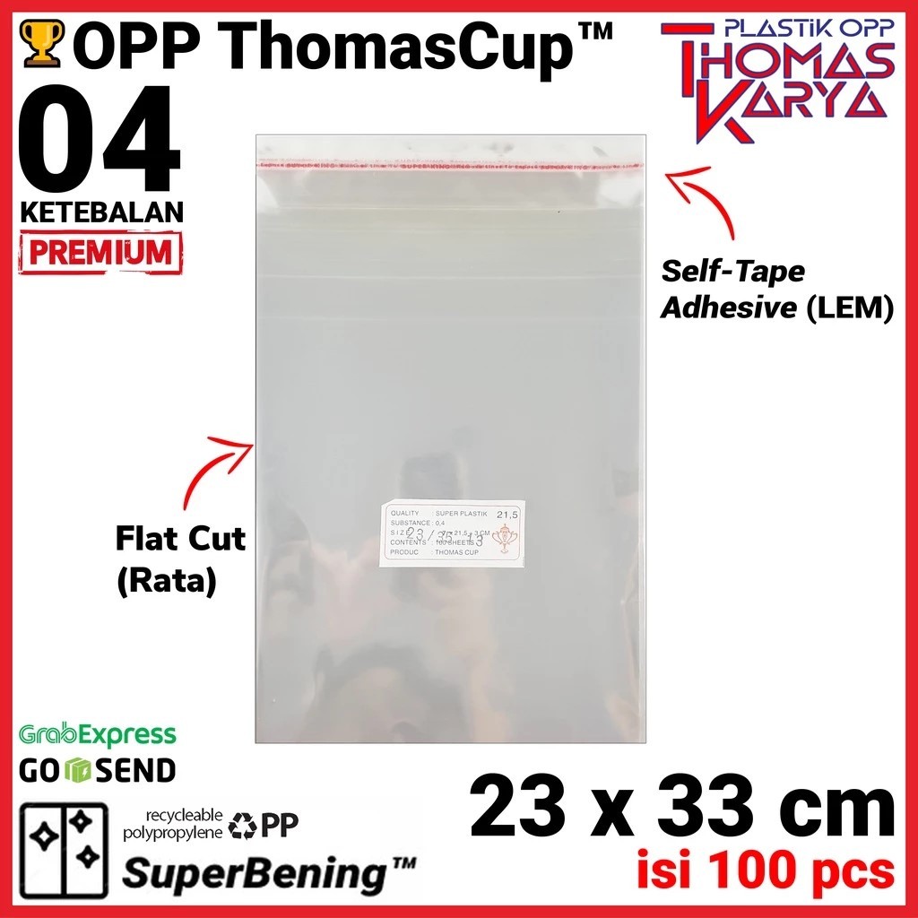 Jual Plastik OPP 23x33 TEBAL | Isi 100 | Kantong Bening | Kemasan ...