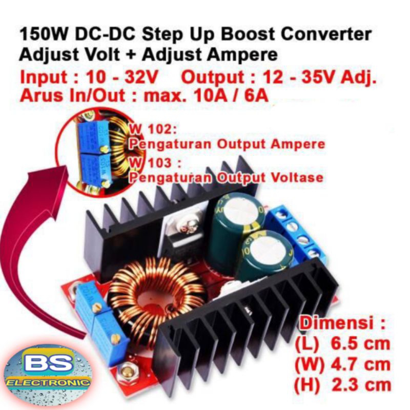 Jual Modul Step Up 10 Ampere _ Step Up Dc to Dc | Shopee Indonesia