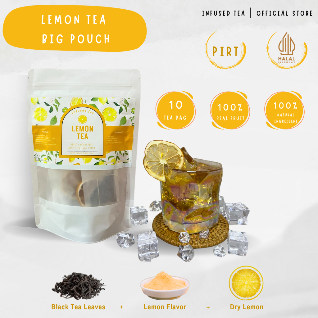 Jual [Infused Tea] Teh Lemon + Buah Lemon Kering | Teh Herbal Segar ...
