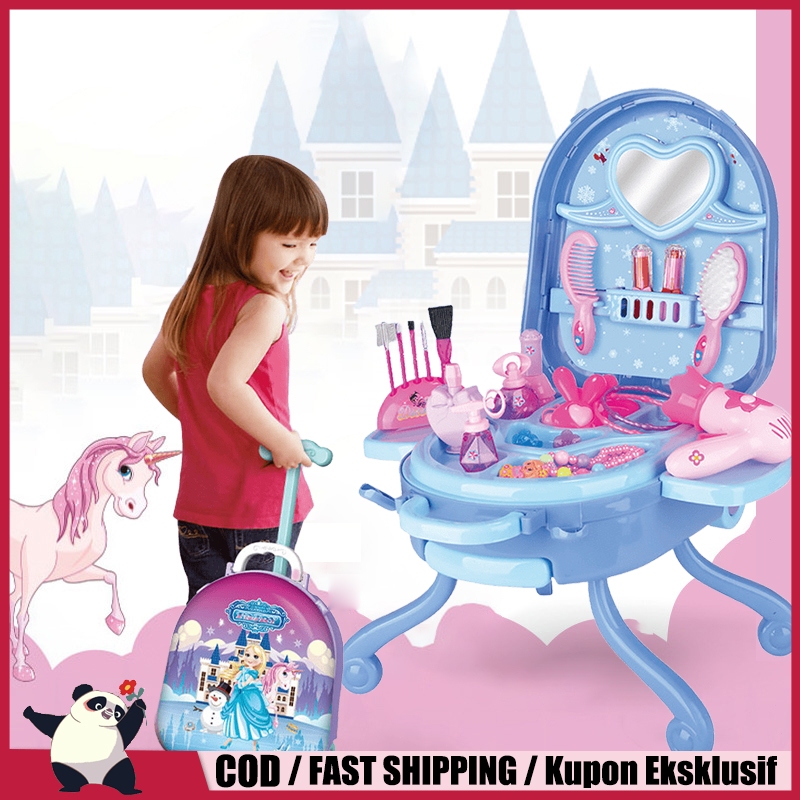 Jual Mainan Anak Meja Rias Koper Trolley DIY Rias Dresser Koper ...