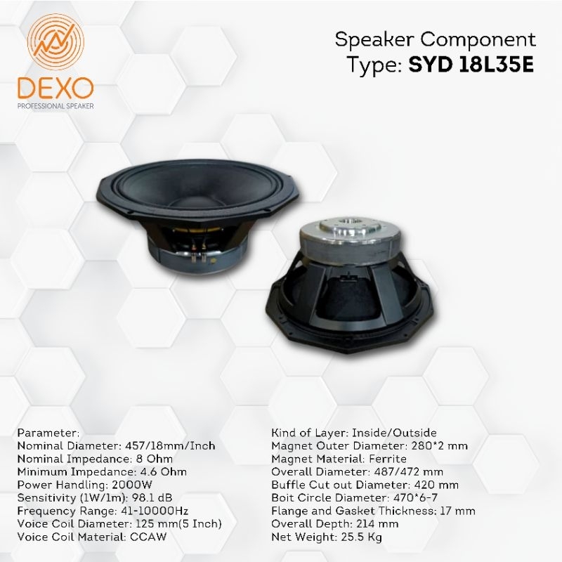 Jual SPEAKER DOUBLE MAGNET 18 INCH DEXO Shopee Indonesia