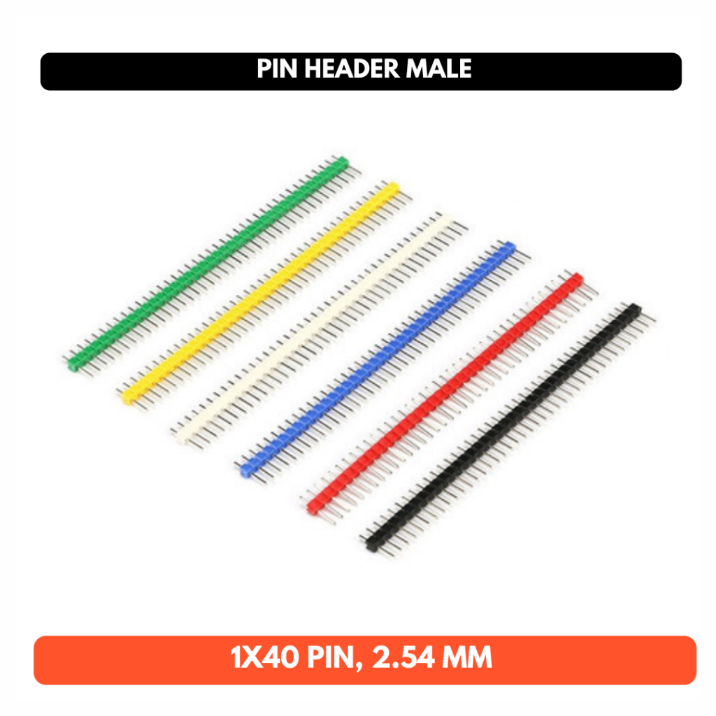 Jual Pin Header Male 40P 40 Pin 2.54mm 1x40 Hitam Merah Kuning Hijau ...