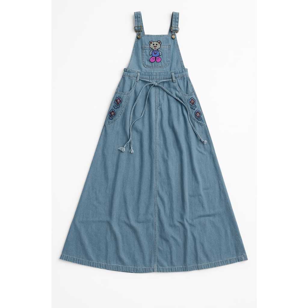 Jual Overall Rok Jeans Ana Perempuan Hello Kitty Dress Kodok Denim ...