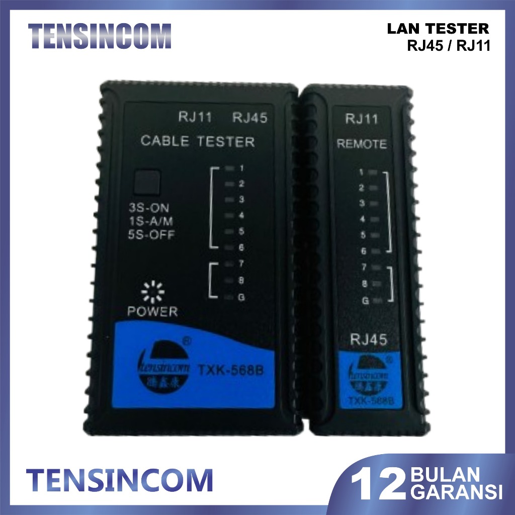 Jual Tensincom LAN Tester RJ45 RJ11 – Alat Uji Kabel Jaringan + Baterai ...