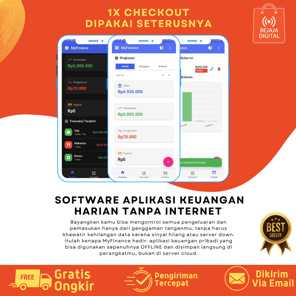 Software Aplikasi Keuangan Harian Tanpa Internet – Cocok untuk UMKM & Pribadi by Bejaja Digital