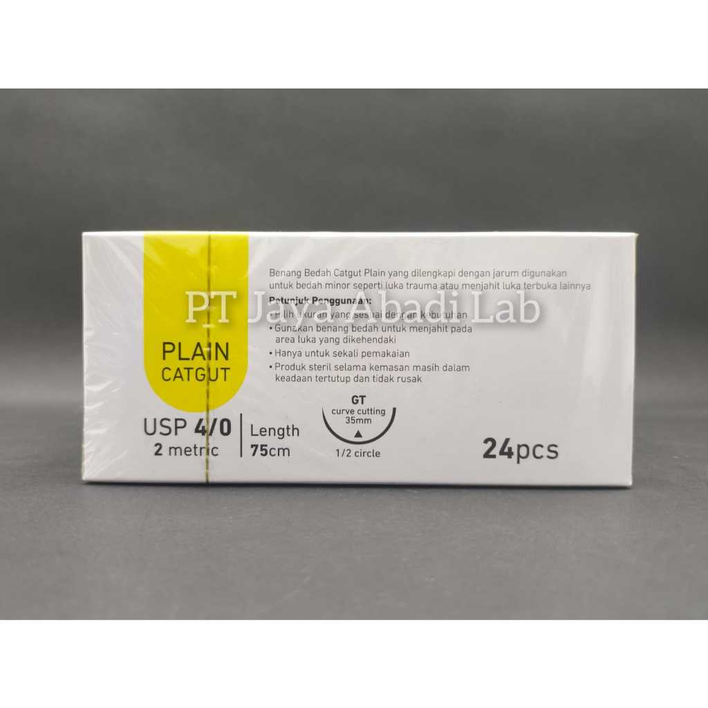 Jual benang plain absorbable dan jarum 4/0 isi 24 dapat diserap ...