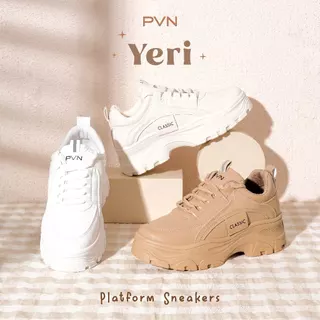 PVN Yeri Sepatu Sneakers Wanita Putih Hitam Kasual Sport Shoes White Black 320