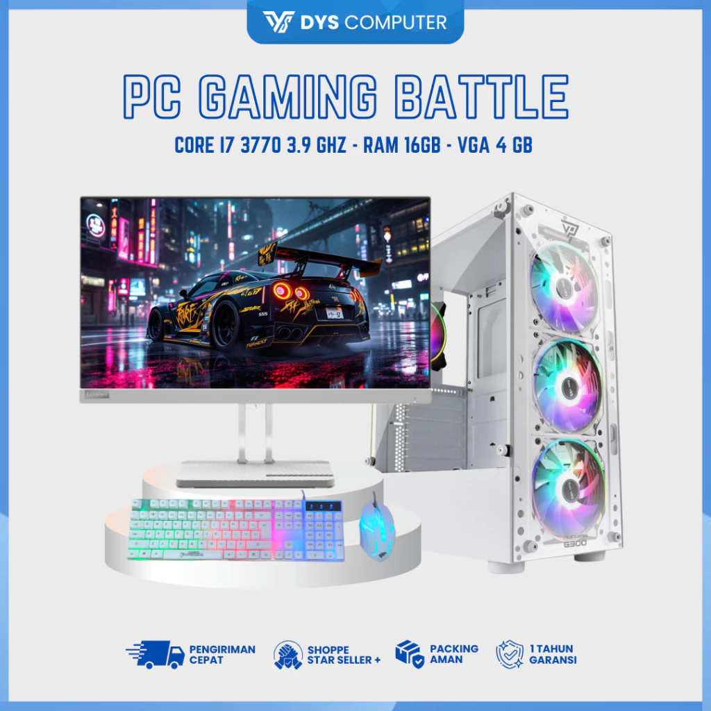 Pc i7 fullset gaming editing i7 / 16gb / 500gb / ssd