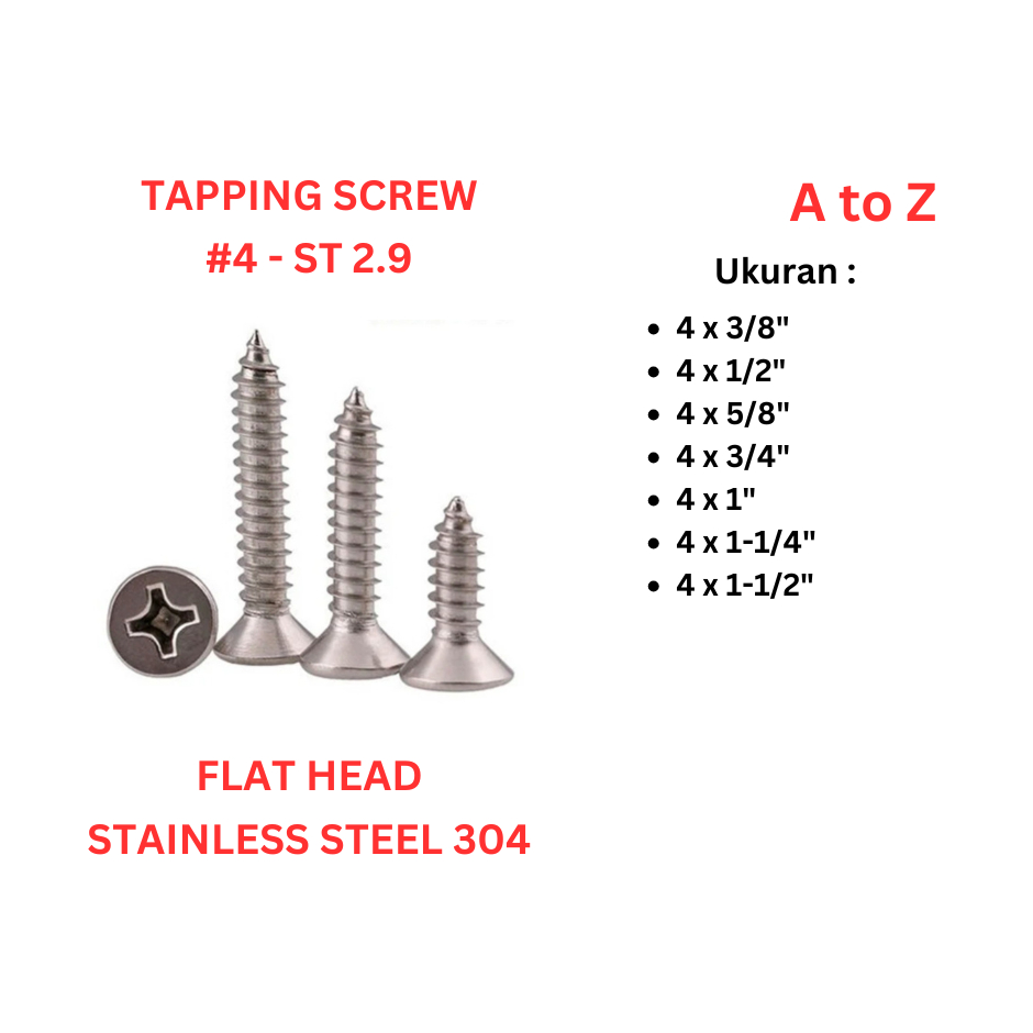 Jual Tapping Screw FAB / JF(+) / FH #4 x 3/8