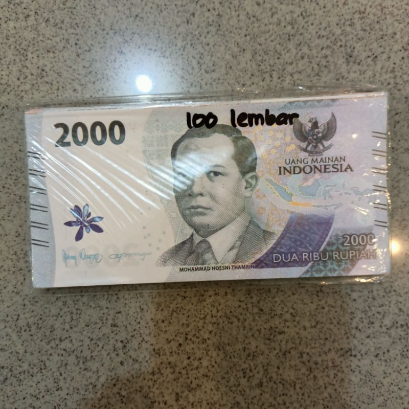 Jual Uang kertas mainan kasir 2000 seribu rupiah versi baru | Shopee ...