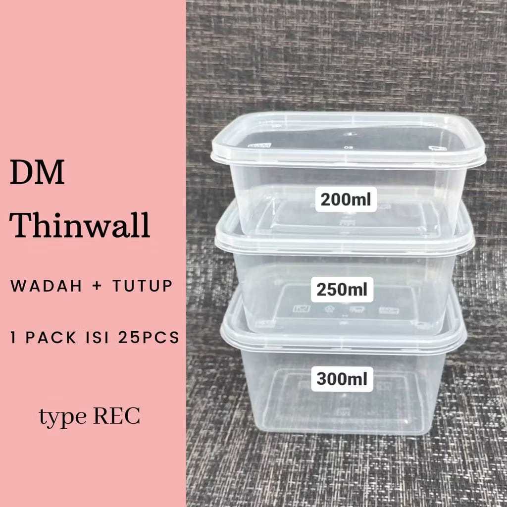 Jual THINWALL 200 REC /ISI 25 PCS/250 RECTANGEL/ 300 REC / BOX ...