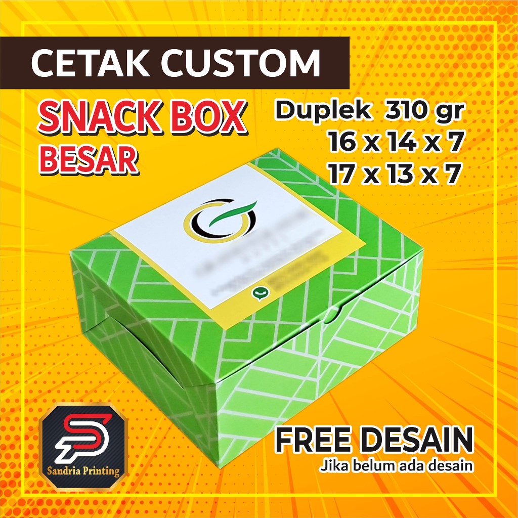 Jual BOX SNACK CUSTOM / MERK SENDIRI / 16 X 14 X 7 / 17X13X7 | Shopee ...