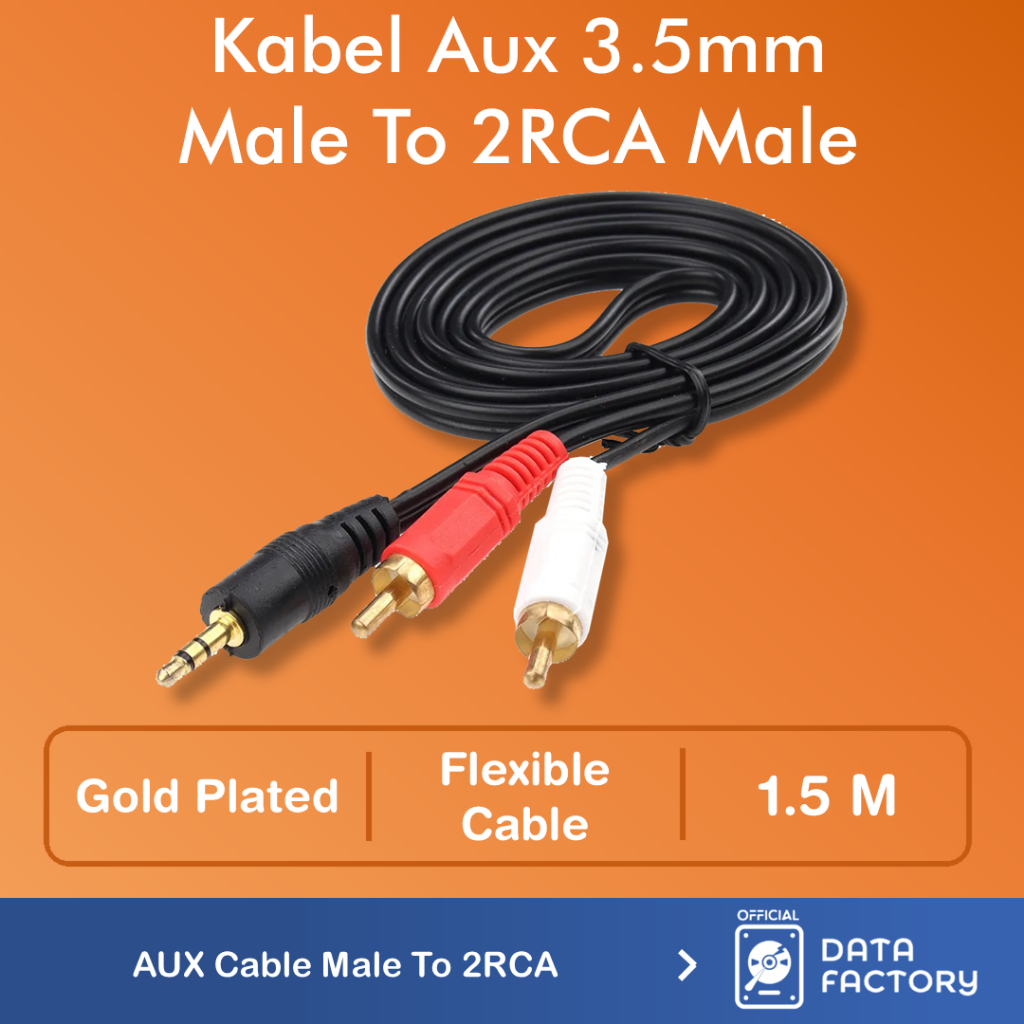 Jual Kabel Jack Audio AUX 3.5mm Male To 2 RCA R/L Panjang 1.5Meter ...