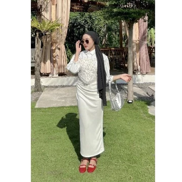 Rok Wanita Span Serut Satin Silk Korean Skirt Rok Casual Flowy Midi Maxi Loose Skirt
