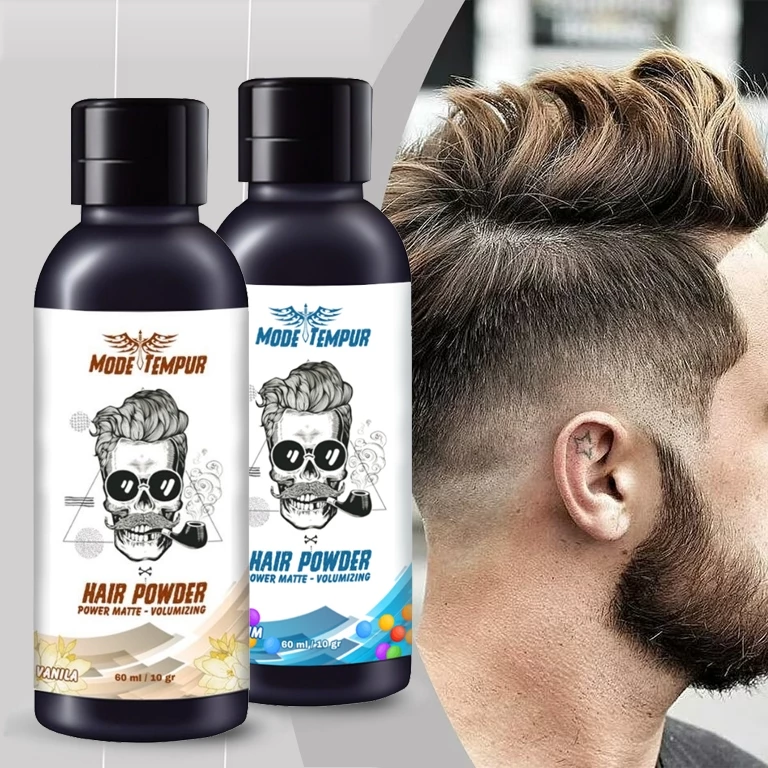 Mode Tempur Hair Powder 60ml/10gr Bubuk Bedak Penambal Volume Rambut Lakil Laki dan Perempuan | AutoStock