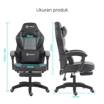 Jual ( GARANSI 12 BULAN ) PREMIUM KURSI GAMING HITAM+ABU/ DESAIN ASLI