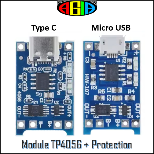 Jual Module TP4056 with Protection Micro USB Type C Lithium Battery ...
