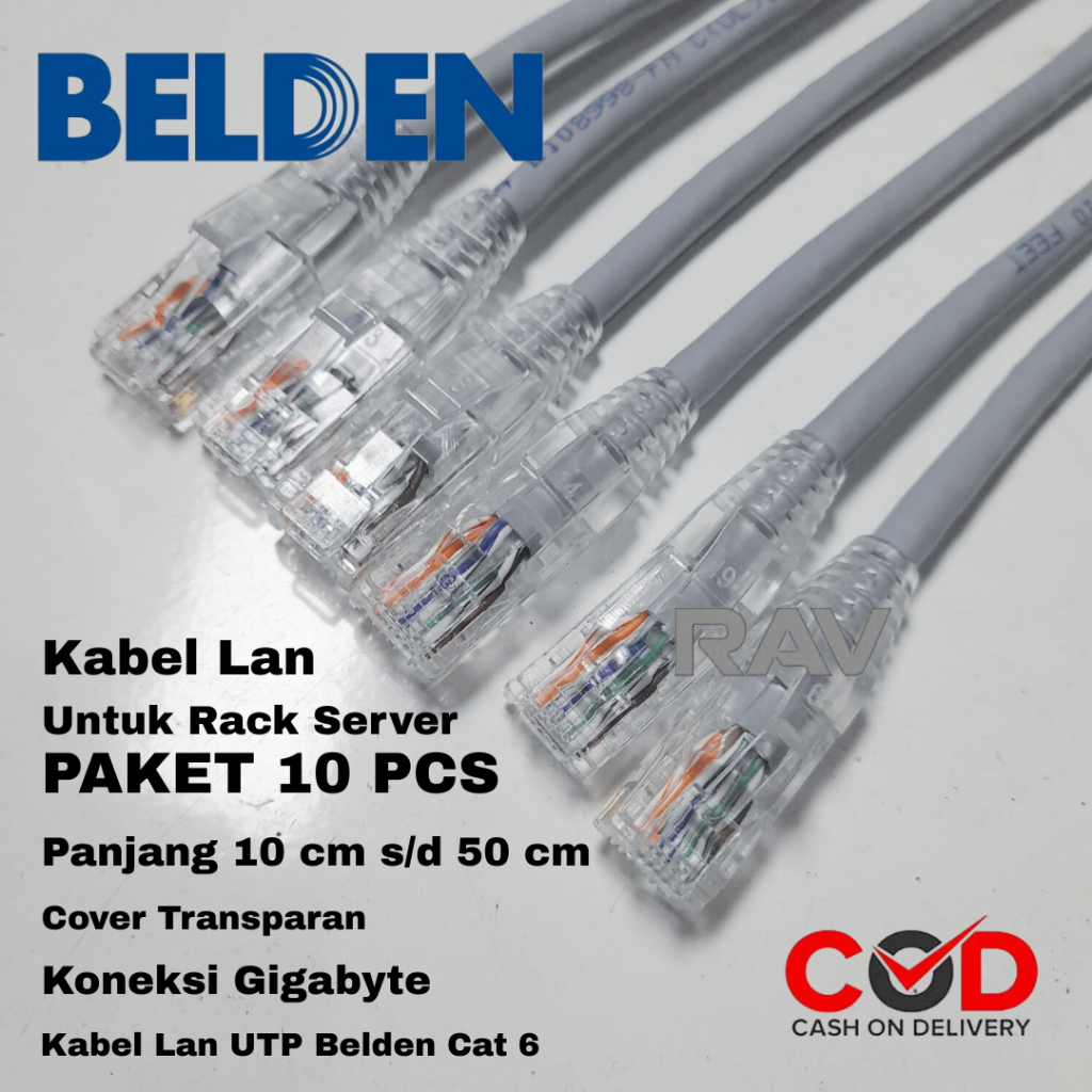 Jual PAKET KABEL LAN SERVER BELDEN CAT6 UTP ORIGINAL | COVER TRANSPARAN ...