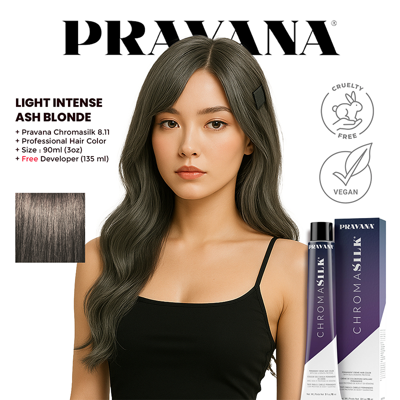 Jual PRAVANA CHROMASILK 8.11 - LIGHT INTENSE ASH BLONDE (Cat Rambut ...