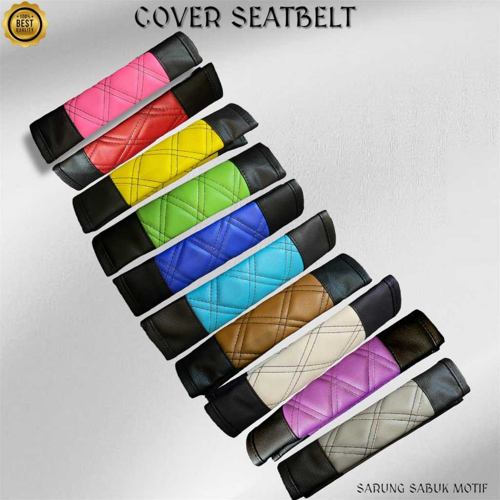 Cover Seatbelt Sarung Sabuk Pengaman Mobil Universal Kulit Oscar Variasi Interior Aksesoris