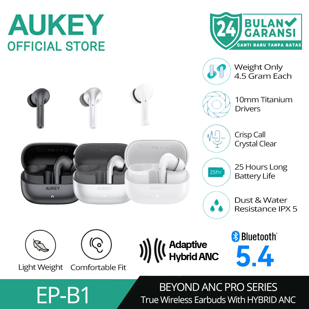 AUKEY TWS Bluetooth Beyond ANC Pro Series True Wireless Earbuds IPX5 EP-B1