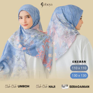 SOFEEYA - Hijab Voal Motif Printing Blush Series 110 x 110 cm dan Kerudung Syari Jumbo 130 x 130 cm