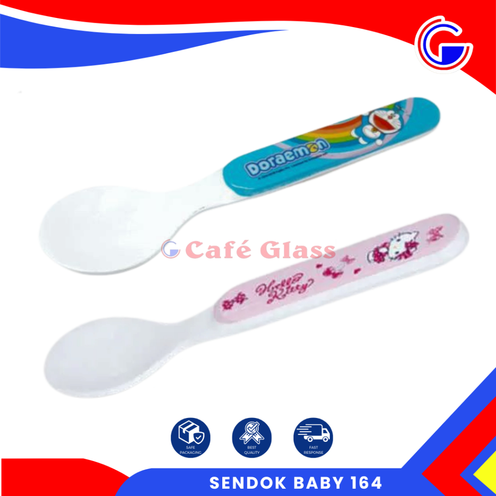 Vanda Melamine Sendok Baby 164 - Sendok Melamin - Sendok Bayi Lucu Karakter Hello Kitty Doraemon