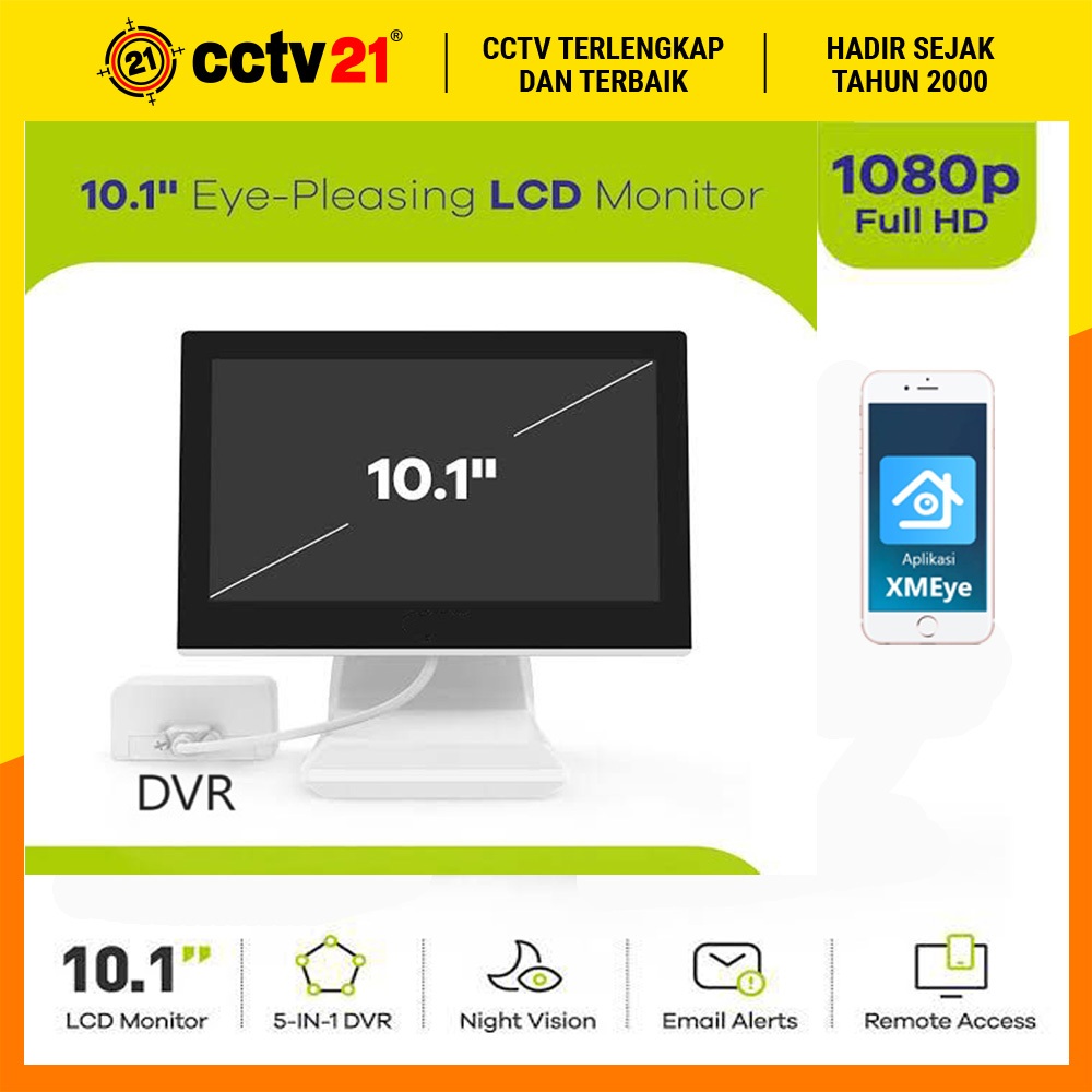 Jual Paket DVR CCTV 4CH 4 Channel 2MP + Monitor 10 inch Praktis ...