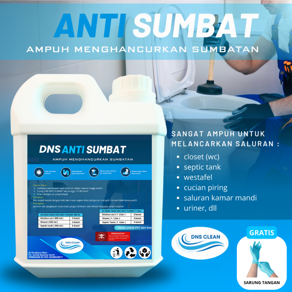 DNS Mengatasi Sumbat WC Saluran Air Mampet
