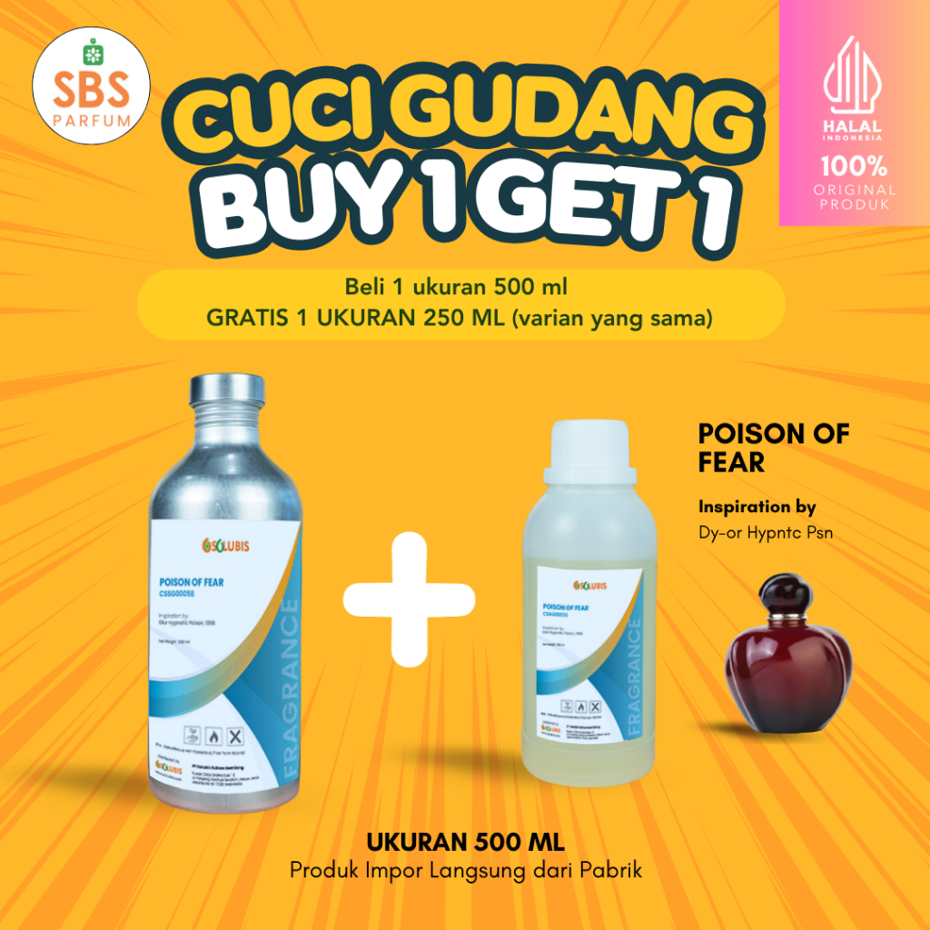 Jual BUY 1 GET 1 FREE Bibit Parfum Murni Original [Poison of Fear ...