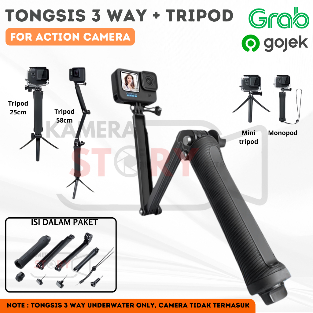 Jual Way Monopod Grip Arm Tripod for GOPRO HERO XIAOMI YI