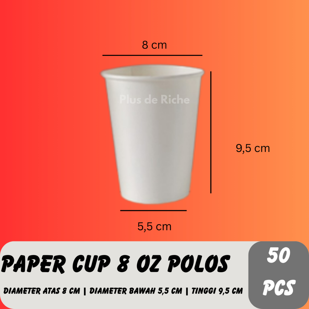 Jual Paper Cup 8oz Polos (50 pcs) - Paper Cup Coffee - Paper Cup Murah ...