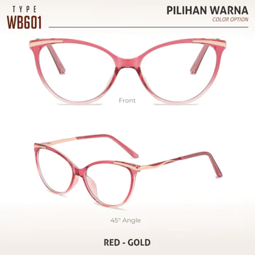 Colore.In Kacamata Cat Eye Photocromic Anti Radiasi Minus Fashion Wanita LC702 WB601 WB605 WB612