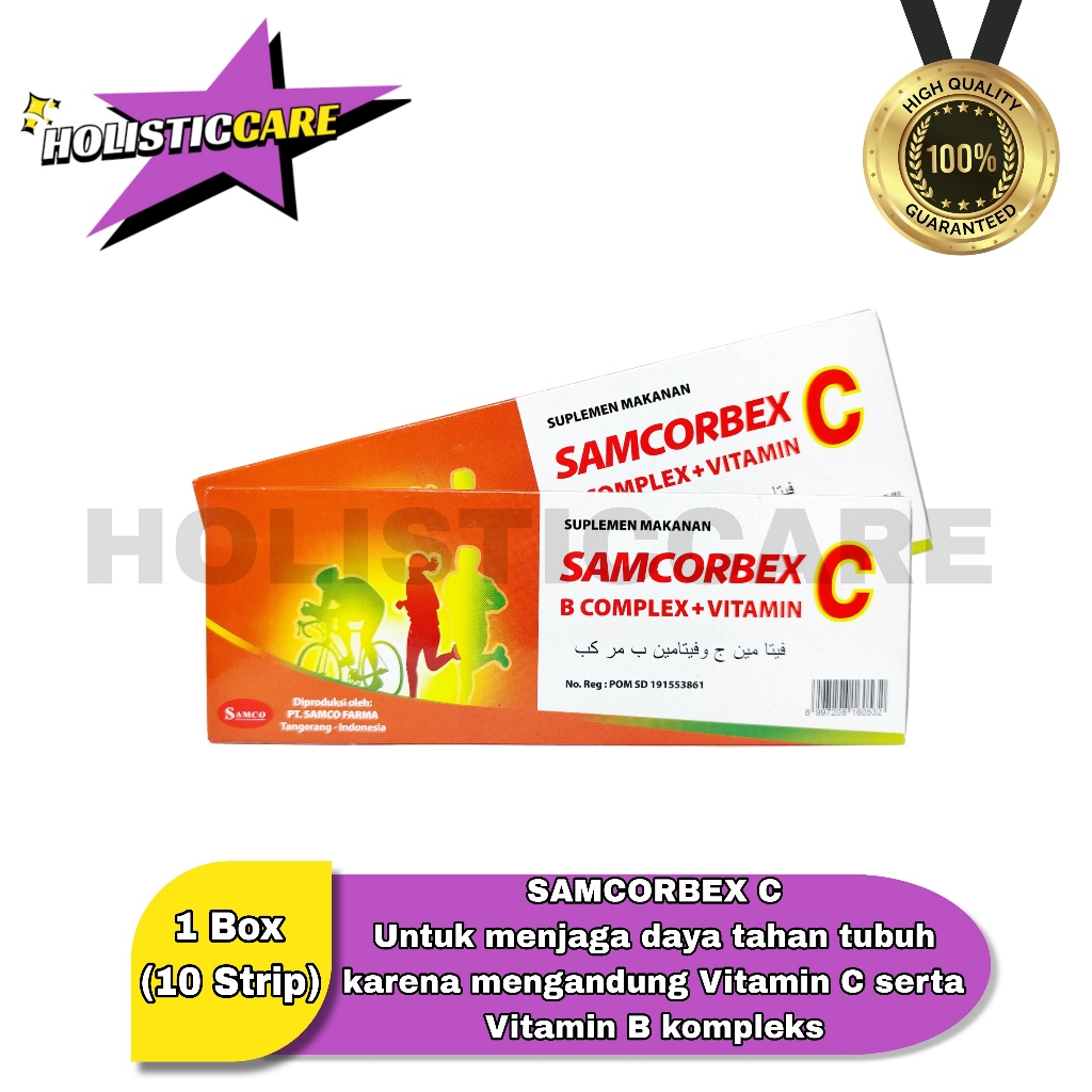 Jual Samcorbex BOX 10 Strip (Isi 100 Tablet) - Vitamin C | B Complex ...