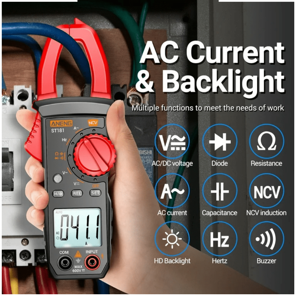 Jual COD ANENG ST181 Multimeter Digital Otomatis Voltage Tester Clamp ...